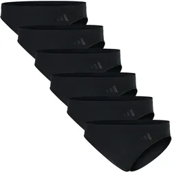 adidas Damen Slips, 6er Pack - Sport Active Seamless, Low Rise Bikini, Unterwäsche, Logo, einfarbig Schwarz / L