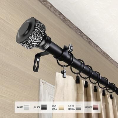 InStyleDesign Verbena 1 inch Diameter Adjustable Curtain Rod