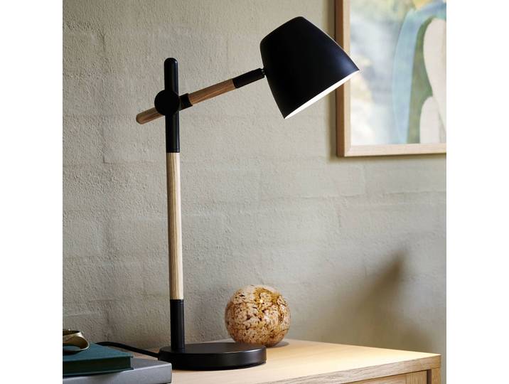 Nordlux Schreibtischlampe Theo, schwarz, für Arbeitszimmer / Büro, Metall, Modern, Tischlampe
