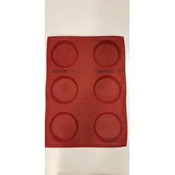 Pavoni Silikonform, 6-teilig, Ø 10 cm, H2Cl2 14, mikroperforiert, Formasil, Gesamtgröße 40 x 30 cm
