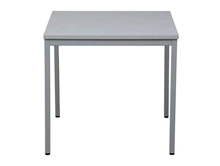 Schrank & Stuhl Mehrzwecktisch – Bürotisch mit Holztischplatte und verstellbaren Füßen, quadratischer Schreibtisch, einfache Montage und leicht zu reinigen, 60 x 60 cm, Grau