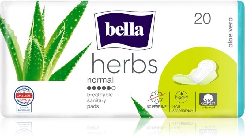 BELLA Herbs Aloe Vera serviettes hygiéniques sans parfum 20 pcs
