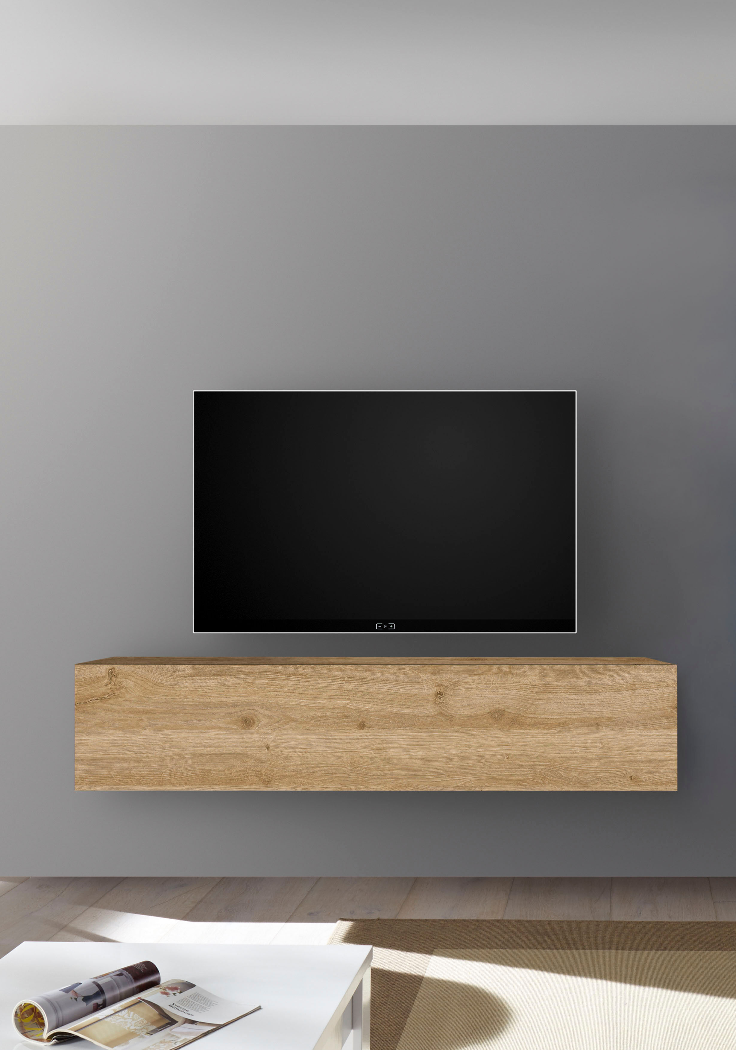 TV-Schrank HOME AFFAIRE "Infinity", braun (eichefarben cadiz), B:138cm H:29cm T:30cm, Schränke, TV-Schrank, Breite 138 cm eichefarben cadiz eichefarben Cadiz, B/H/T: 138cm x 29cm x 30cm, Komplettausführung