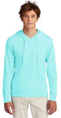 Port & Company PC099H Men's Beach Wash Garment-Dyed Pullover Hooded Top in Glacier size 3XL   Cotton
