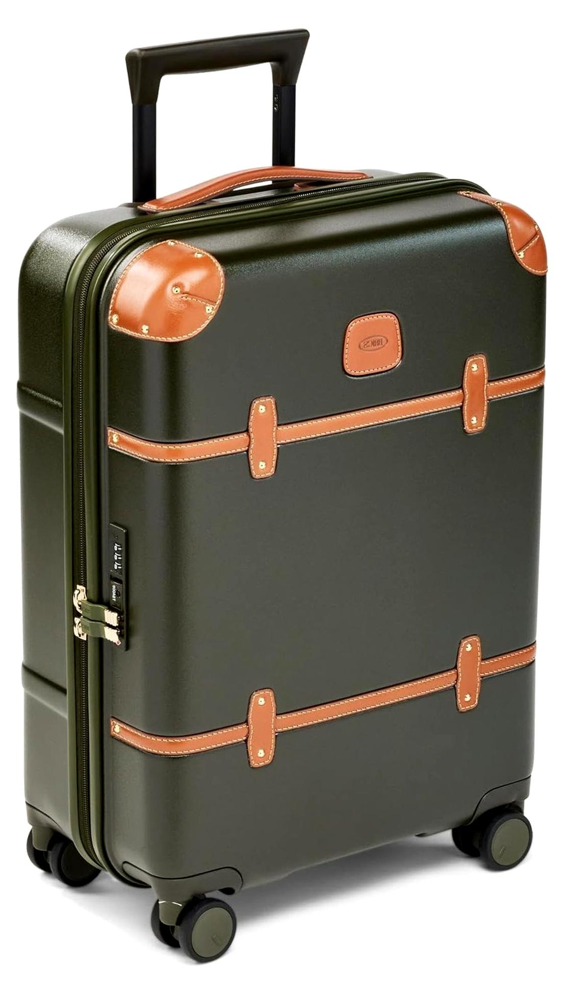 Handgepäck Trolley Polycarbonat 55 cm Olive, erweiterbar, 360° Doppelrollen