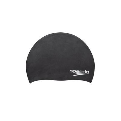 Badekappe SPEEDO "JR ELAST SOLID SIL 001", schwarz, Badekappen, Kinder