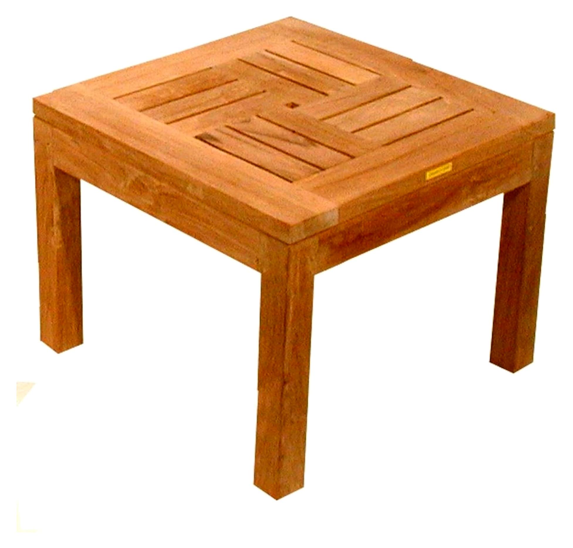 Couchtisch aus massivem Teakholz, wetterfester Gartentisch, Beistelltisch aus Teakholz, robuste Gartenmöbel, Terrassenmöbel