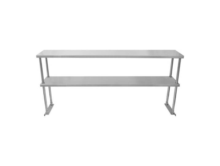 Étagère de cuisine - Inox - 150 cm - 2 niveaux - Capacité 100kg - Montage facile