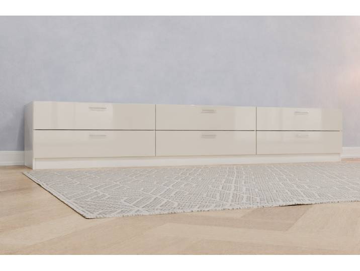 TV-Möbel nach Maß - RAL 9001 Cremeweiß - 50x281x62cm - Individuell konfigurieren