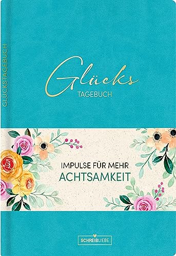 Korsch Verlag - Glückstagebuch Soft Touch Aquamarin, vegan: Ausfüllbuch mit Goldveredelung und vielen Impulsen für mehr, Achtsamkeit, Positivität, Glück, Dankbarkeit, ... mit Leseband, 160 Seiten – Schreibliebe - Preis vom 30.09.2026 09:01:18 h
