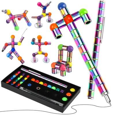 Uplifted Finds Magnetic Fidget Pen Toy For Anxiety Relief And Creative Spinning upgraded Multicolor