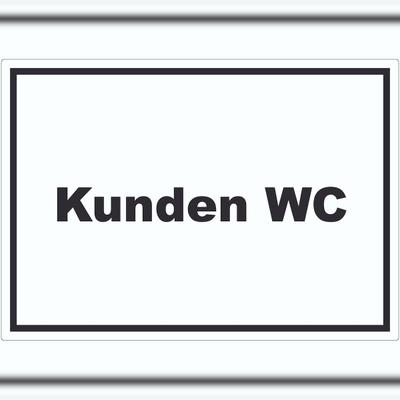 HB-Druck Kunden WC Aufkleber mit Text Toilette waagerecht A7 (74x105mm)