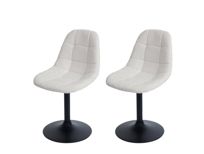 Jamb Esszimmerstuhl Cremeweiß 2er-Set, Weiß, Textil, 47x83x43 cm, Esszimmer, Stuhl