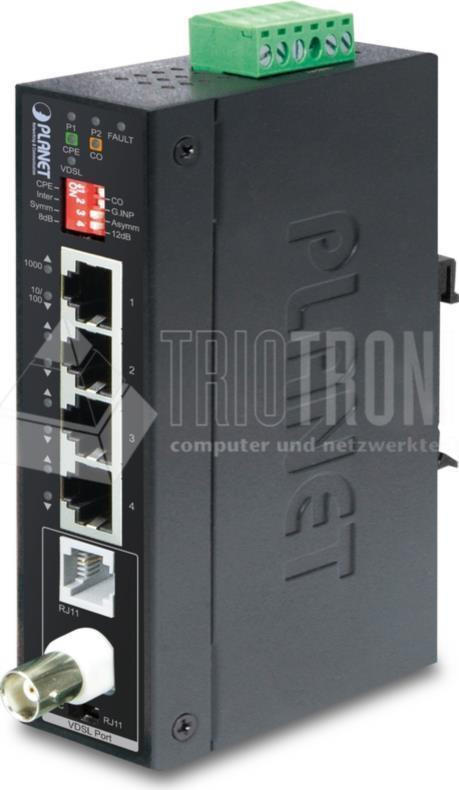 Planet IP30 Industrieel Gigabit Ethernet Netwerkzender en -ontvanger - Blauw - Metaal