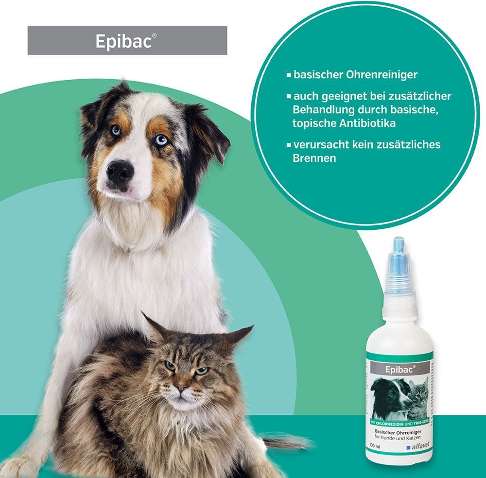 Epibac basischer Ohrreiniger Lsg.f.Hunde/Katzen 100 ml Lösung
