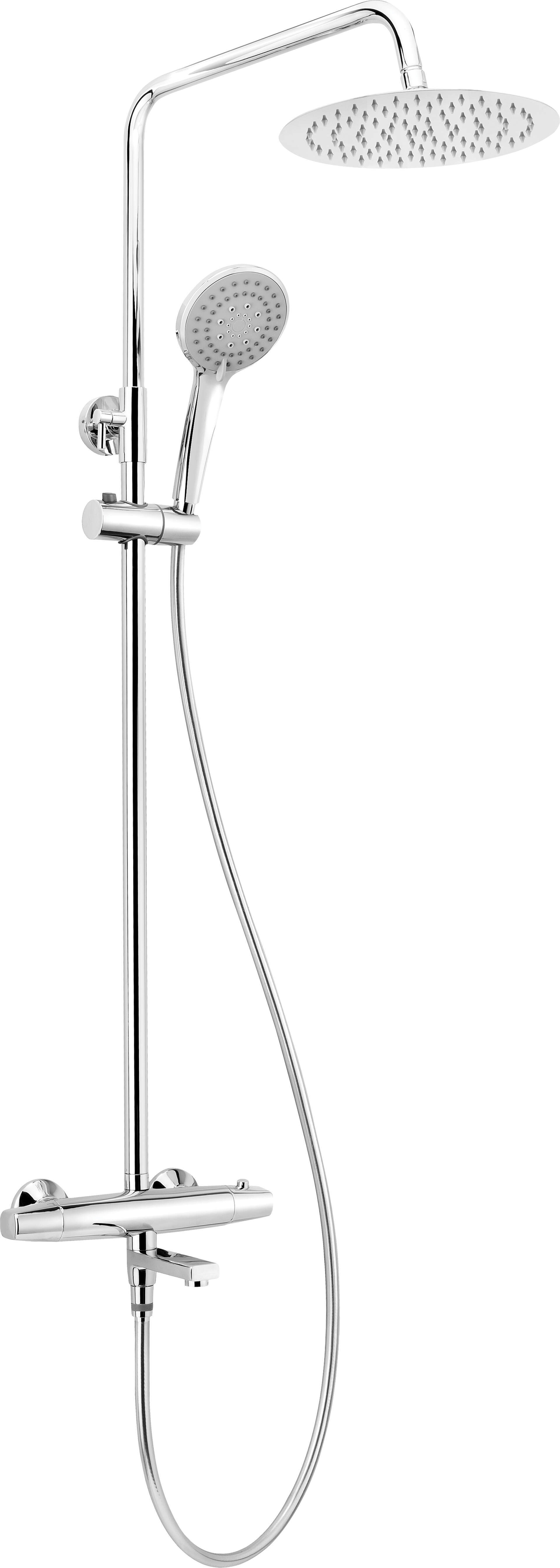 Duschsystem, mit Badewannenarmatur, thermostatisch