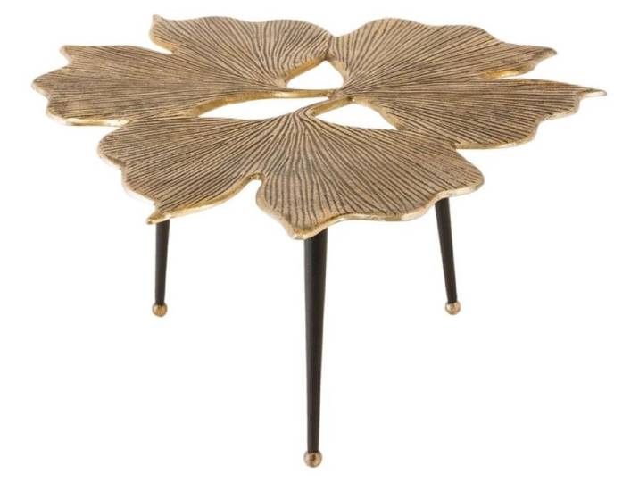 Table basse LOTUSIA dorée 75 cm – Design floral sculptural en aluminium