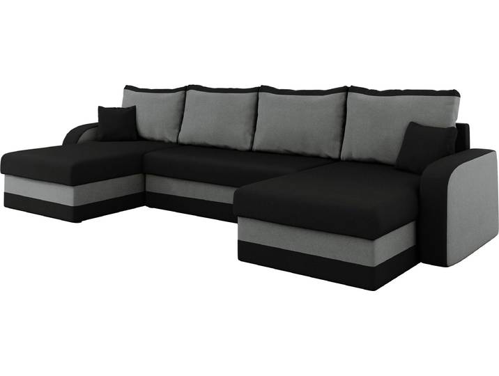 MIRJAN24 Ecksofa Kris U Lux, Stilvoll Eckcouch mit Bettkasten und Schlaffunktion, Schlafsofa (Manila 18 + Manila 16)