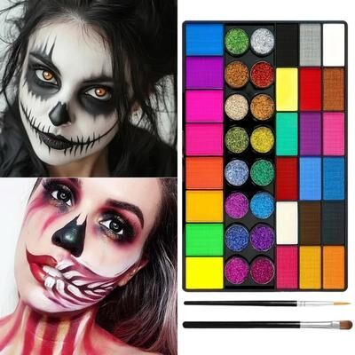 Uplift Essentials 42 Color Ultimate UV Neon Face Paint Set Fluorescent Glitter & Art Makeup Palette 42 Color Ultimate UV Neon Face Paint Set Fluorescent Glitter & Art Makeup Palette