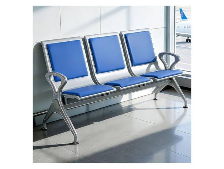 YPIOUREN Gästestuhlwartezimmer, Wartezimmer Stühle Verdicktes Sitzkissen, Metallrahmen, 400 Kg Tragfähigkeit, Leicht zu Reinigen(With padding)
