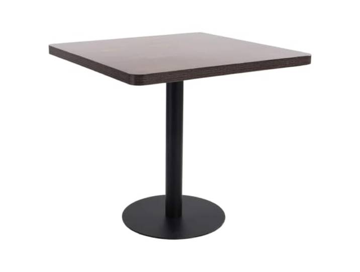 Todiikf Bistrotisch Dunkelbraun 80x80 cm aus MDF und Stahl Kompakter Esstisch mit eleganter Holzmaserung für Gastronomie, Café, Bar oder Esszimmer im modernen Design.