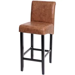 Barhocker MCW-C33, Barstuhl Tresenhocker, Holz MVG-zertifiziert ~ Wildlederimitat, dunkle Beine, Stoff/Textil