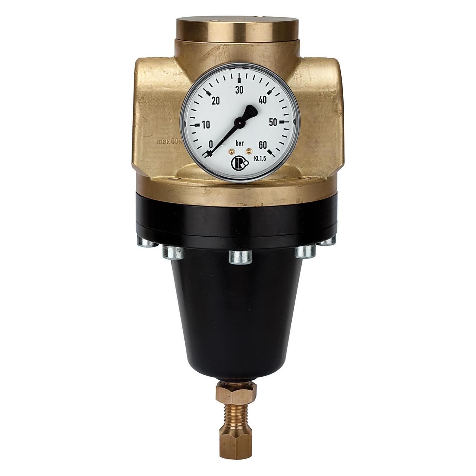 Riegler Hochdruckregler 60 bar inklusive Manometer G1 Regelbereich 2 bis 35 bar (637.913)