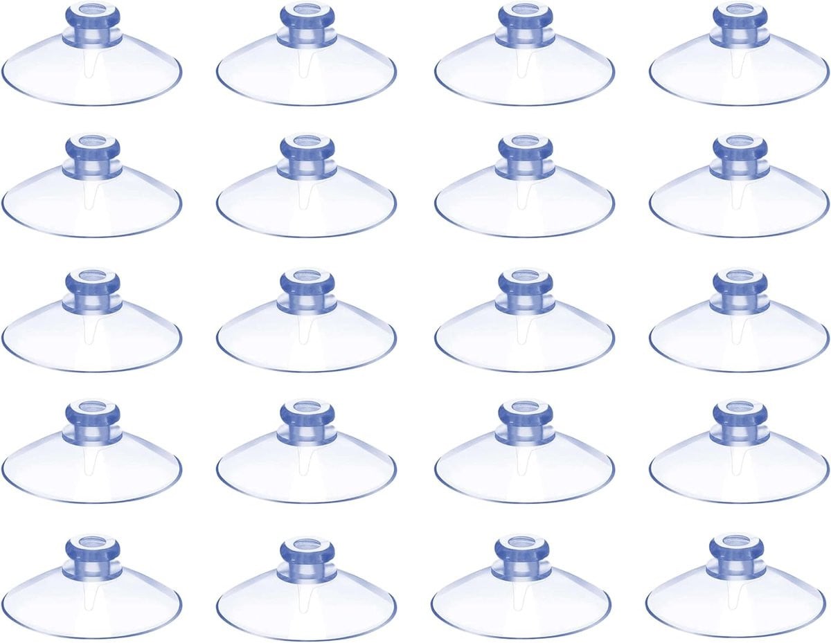 Set van 20 transparante kleine zuignappen met sterke hechting voor decoratie, diameter: 20 mm