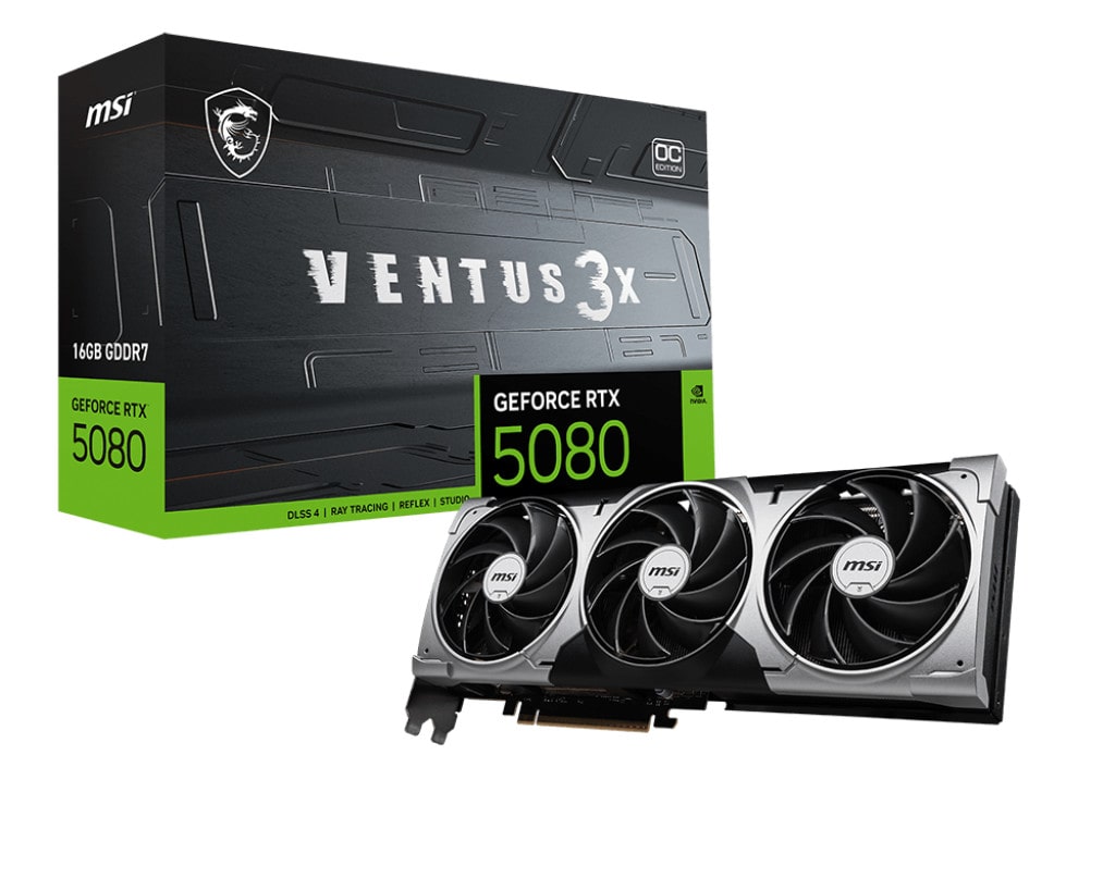 MSI GeForce RTX 5080 VENTUS 3X OC Grafikkarte 16 GB