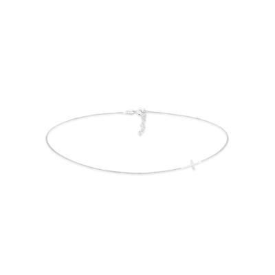 Choker ELLI "Halskette Choker Kreuz Symbol Trend 925 Silber" Gr. 36, silber, Halsketten, Damen, ohne Stein, Silber 925 (Sterlingsilber)