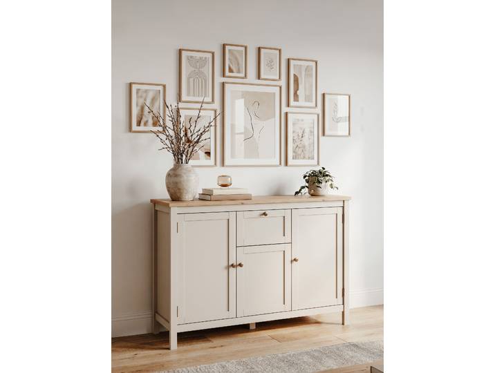 Buffet - 120 cm 120 x 90 x 40cm Beige/Marron/Cachemire