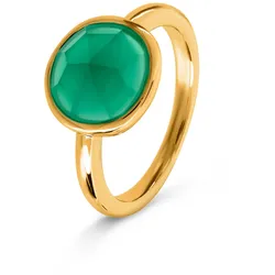 Tchibo - Ring mit grünem Glaskristallstein - Damen - Gr. 18 - grün
