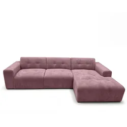 ECKSOFA L Form Corlu Rosa 310/165/78 cm – stilvolle Eckcouch Rechts
