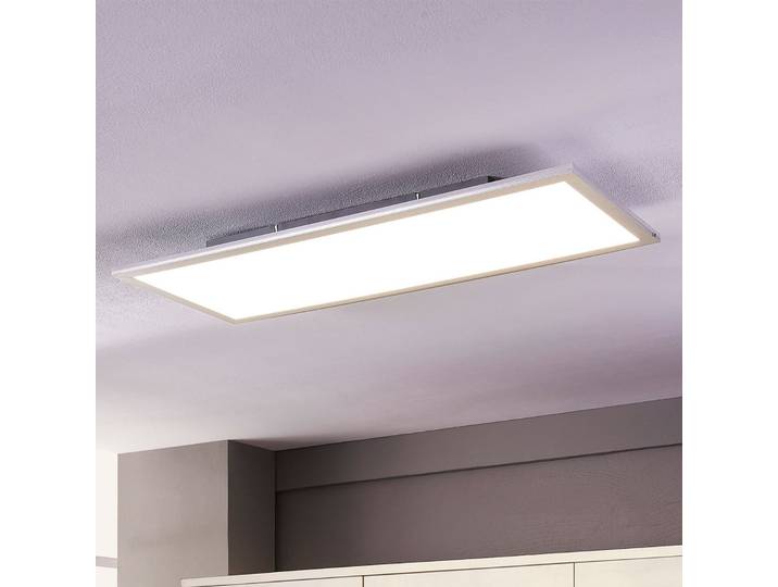 Lindby LED-Panel Livel, 2er-Set, 4.000 K, 80 x 30 cm, silber - Küche - Modern - Kunststoff - Eckig