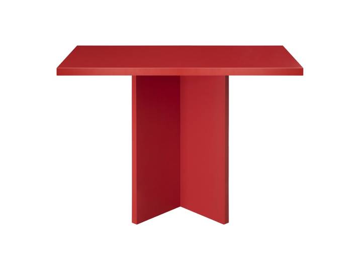 Table de salle à manger carrée panneau stratifiée 3cm Rouge Flamme 100