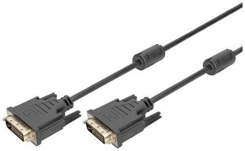 Digitus DVI Anschlusskabel DVI-D 24+1pol. Stecker, DVI-D 24+1pol. Stecker 10.00m Schwarz AK-320101-100-S schraubbar, mit