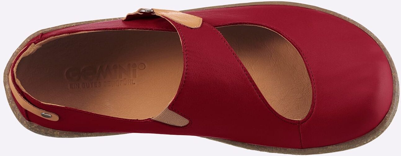 Slipper GEMINI, Damen, Gr. 39, rot, Glattleder, Schuhe Slipper