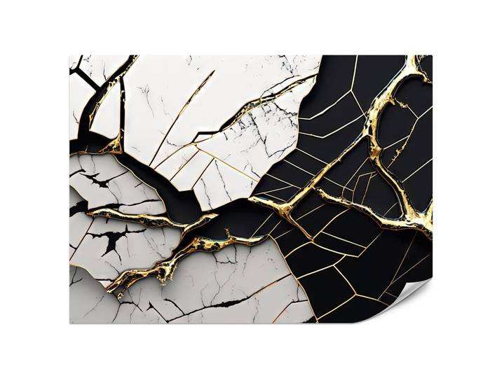 FOTOTAPETER für Badezimmer Abstrakter Marmor Goldene Verzierung 200x140