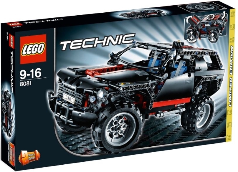 LEGO 8081 Extreme Cruiser V29 LEGO Thema: LEGO Technic, Veröffentlicht in: 2011, Anzahl Anleitungen: 3, Gewicht: 1.01 KG, Zahl: 8081-1, EAN: 5702014734975, UPC: 673419145237, Verpackungsmaße (lxbxh): 47.5 x 28 x 7.5 cm, Anzahl Teile: 590, Altersberatung: 9+