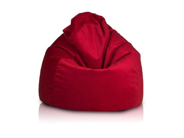 Fuzzy pouf fauteuil microfibre poire adulte fauteuil relax salon billes polystyrène 80x110 cm rouge Ecopuf
