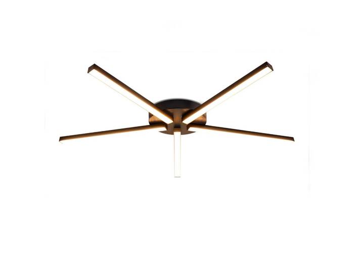 ZMH Led-Deckenleuchte Halberstadt 64.2/61.1/4.8 cm, Schwarz, Metall, LED integrated, 61.1x4.8x64.2 cm, Lampen & Leuchten, LED Beleuchtung, LED-Deckenleuchten