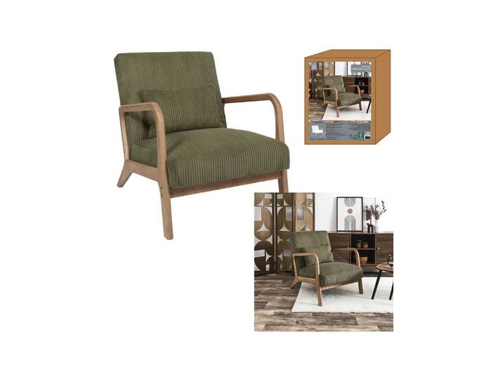 THE HOME DECO FACTORY Sessel in Grün - (B)64,5 x (H)83 x (T)75 cm