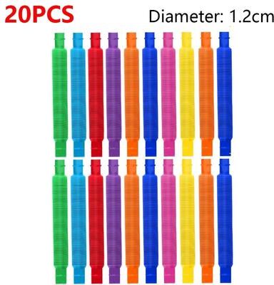 Uplifted Finds Colorful Telescopic Pop Tube Fidget Toy Set 20 Pcs 1.2 Cm