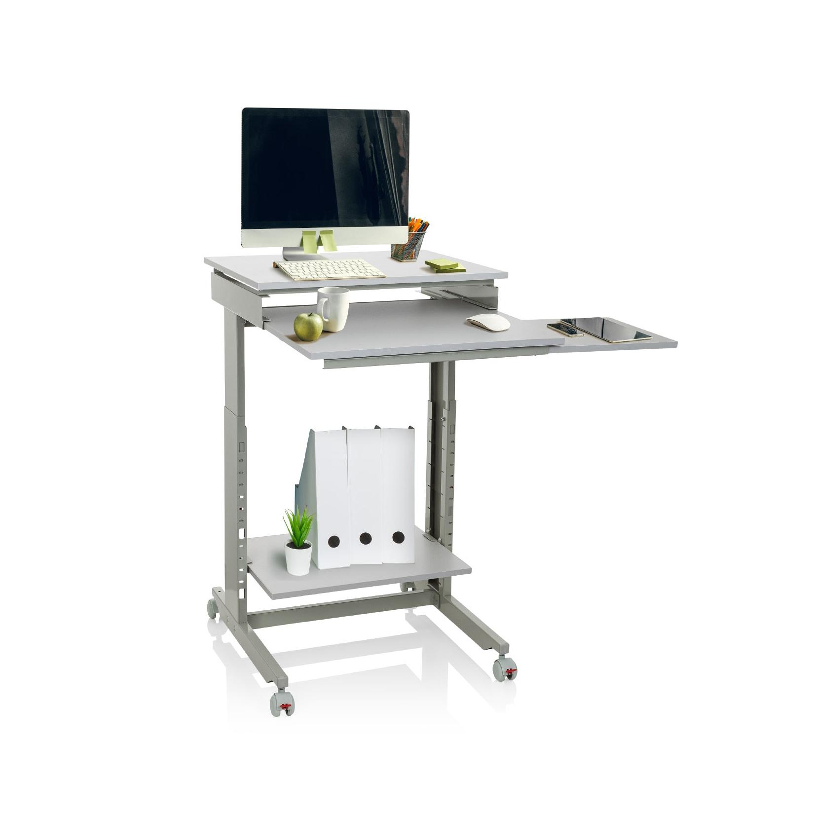 hjh OFFICE Stehschreibtisch WORKSTATION Melaminharzbeschichtete Spanplatte, Gestell pulverbeschichteter Stahl