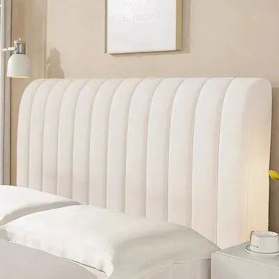 Evergreen Home Goods Luxury Velvet Bed Headboard Cover, All Inclusive Soft Thick Dust Protector, Solid Color Bedside Back Panel For Home Room cream 180x70x25cm