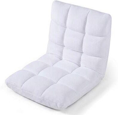 Costway 14-Position Adjustable Cushioned Floor Chair-White