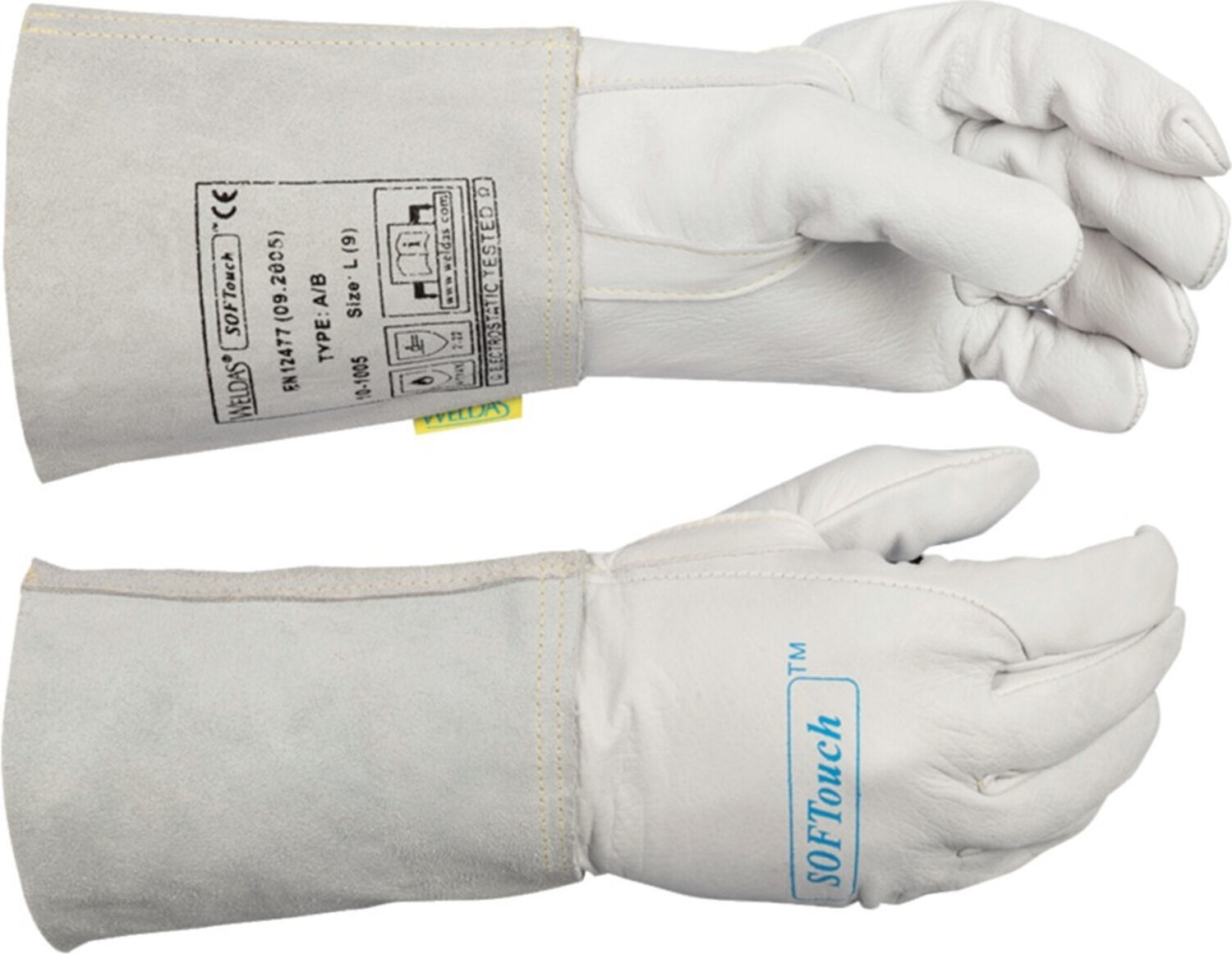 Weldas Schweißerhandschuhe Gr.L (9) natur Leder/Softouch EN 388,EN 12477,EN 1149-2 10PA (10-1005 L)