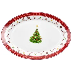 Weihnachtstraum Servierplatte oval Porzellan 35,5x24,3cm Braten-Teller Beilagen