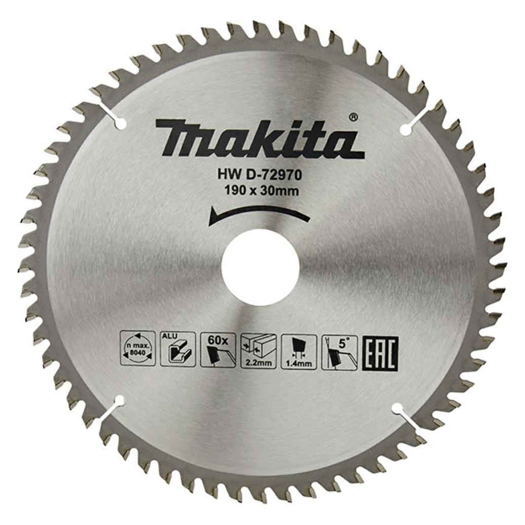 Makita D-72970 TCT-Säge 190X2.2X30mm 5° T60 zum Schneiden von Aluminium (MD-72970)