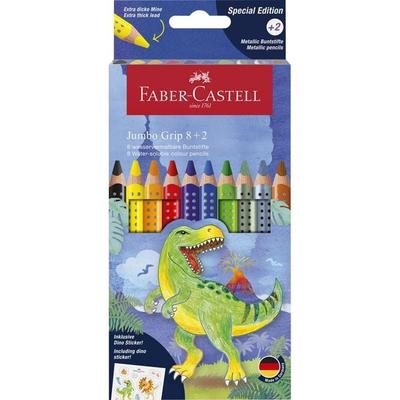 Faber-Castell Buntstifte Jumbo Grip Dino, 8+2 Set